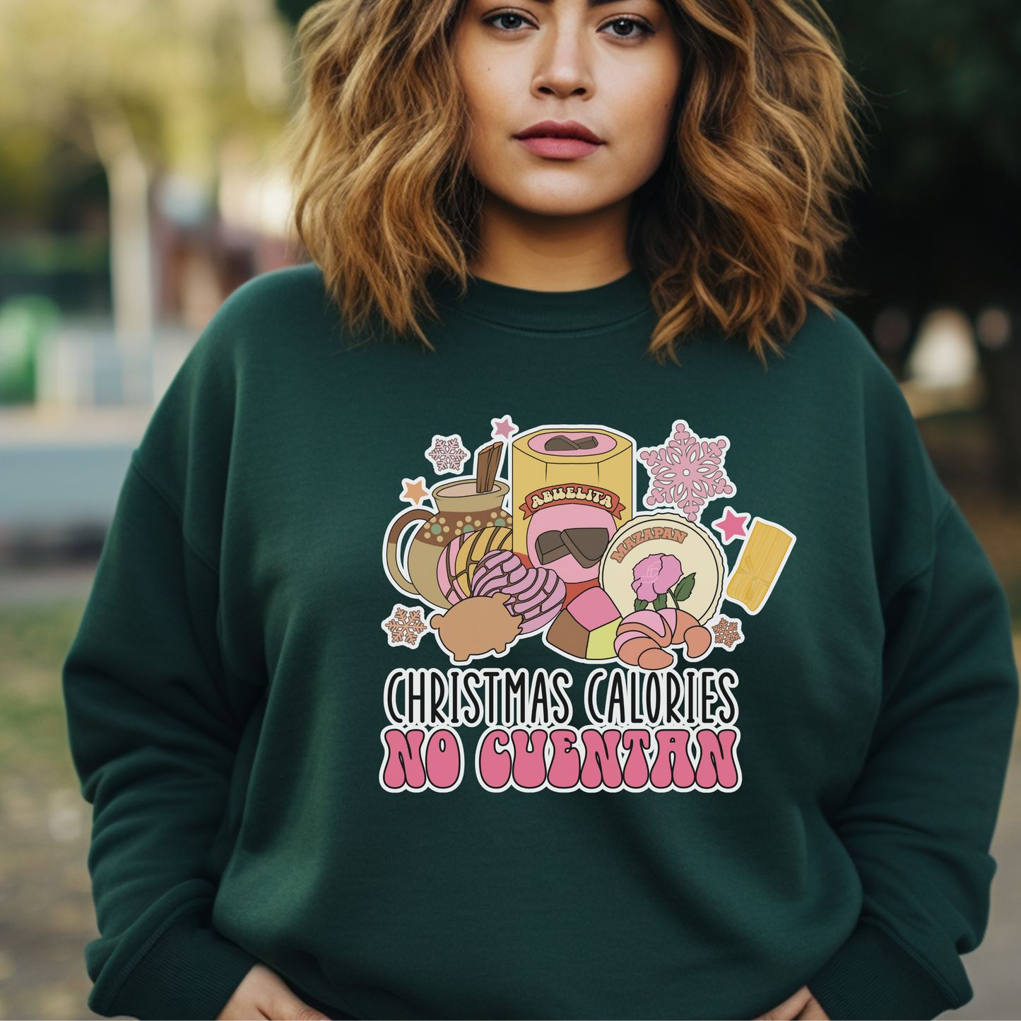 Christmas Calories No Cuentan Sweatshirt – Sudadera Unisex con Dulce Sazón Navideño