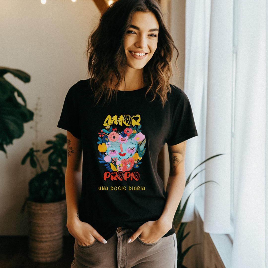 Amor Propio, Una Dosis Diaria Graphic Tee - Self-Love & Positivity Shirt | Camiseta de Amor Propio y Energía Positiva