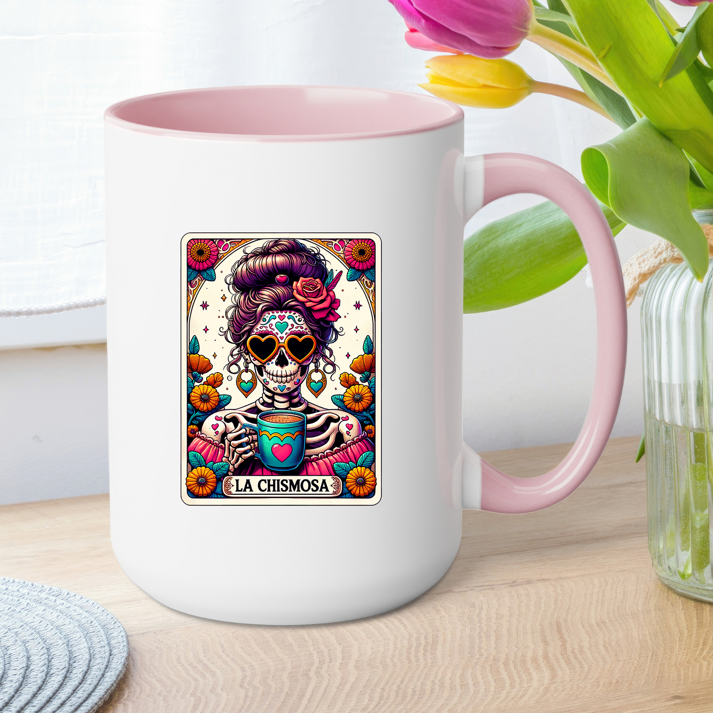 La Chismosa Mug – 15oz Cafesito Mug | Día de Chisme & Cultura ☕💀💬