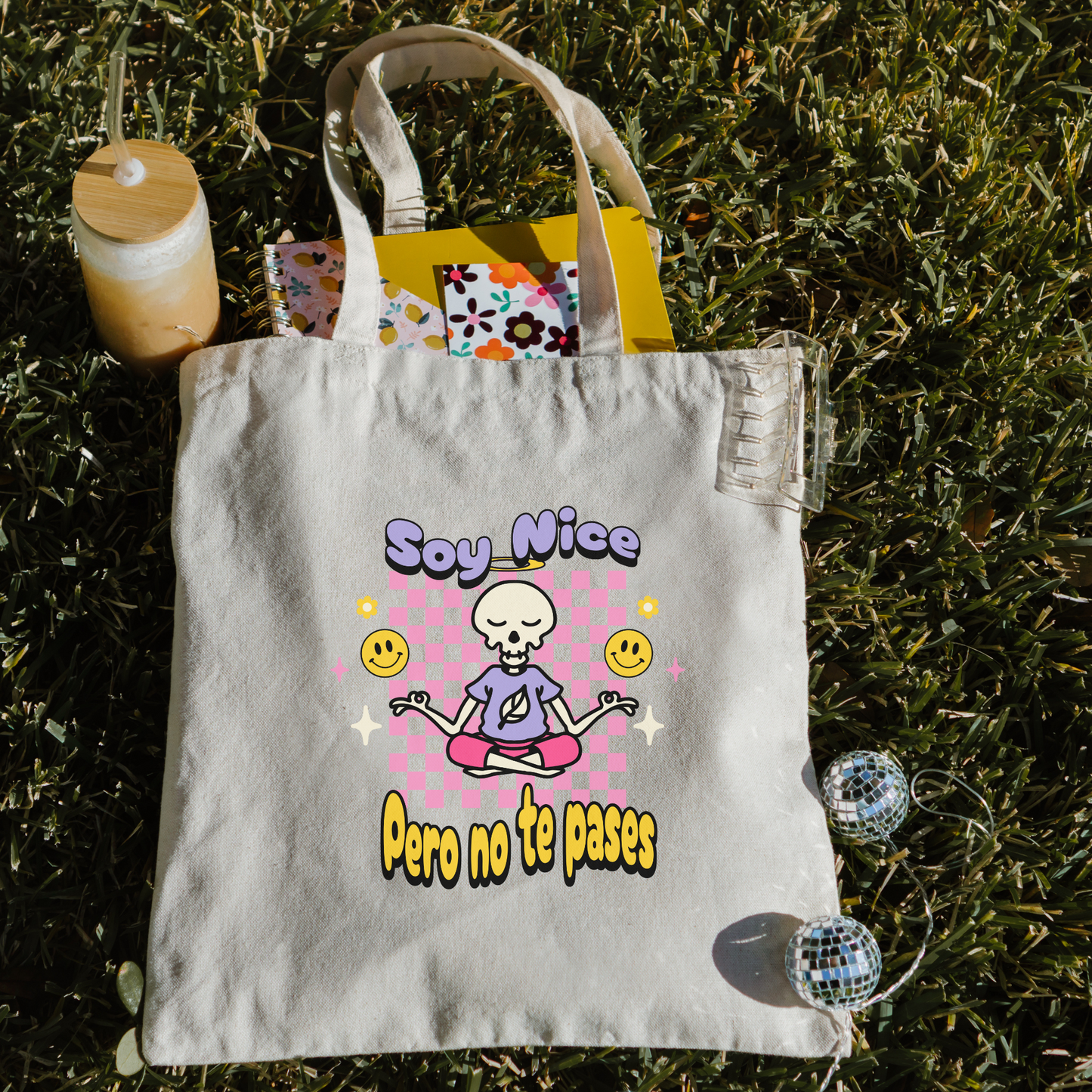 Soy Nice Pero No Te Pases Tote Bag - Funny & Sassy Latina Bag | Bolsa Divertida y con Actitud