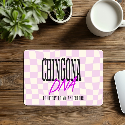 🧬 Chingona DNA Mousepad – Courtesy of My Ancestors | Tapete para Mouse – Orgullo Heredado 💻