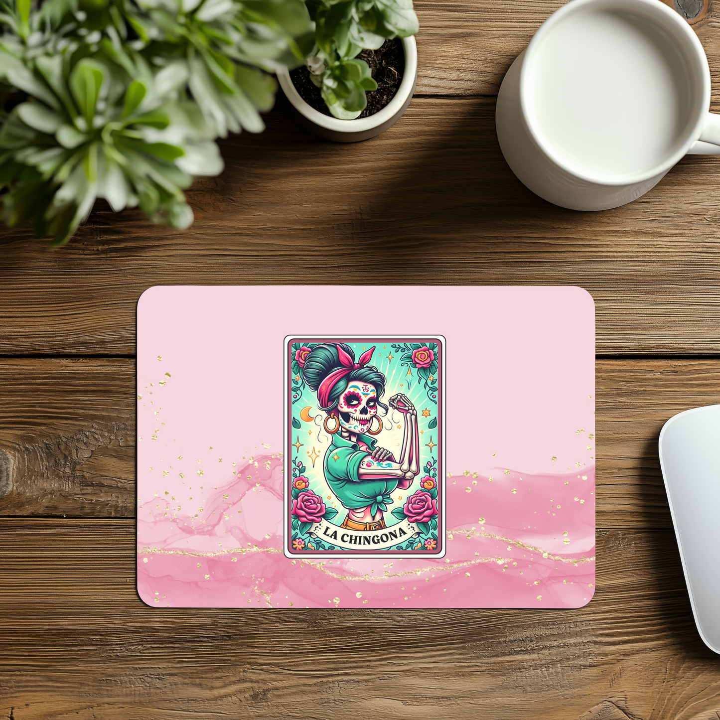 La Chingona Lotería Mousepad – Empowered Desk Mat con Estilo Latina 💀✨