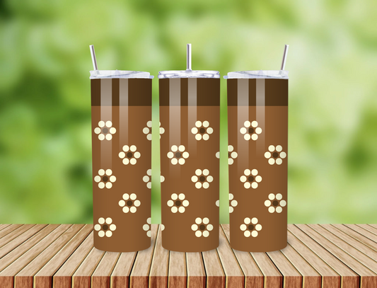 Café con Flores Tumbler – 20oz Stainless Steel Retro Cup with Latina Aesthetic & Spanglish Vibes
