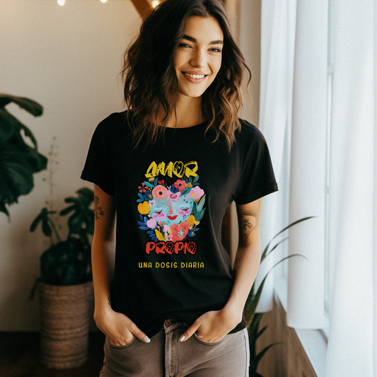 Amor Propio, Una Dosis Diaria Graphic Tee - Self-Love & Positivity Shirt | Camiseta de Amor Propio y Energía Positiva