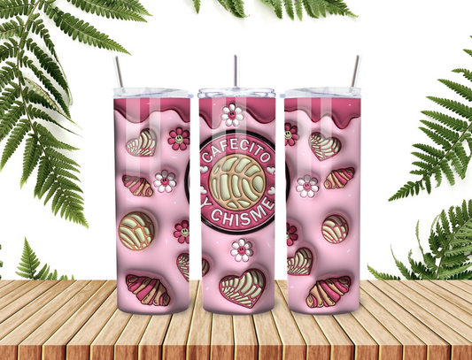 Cafecito y Chisme Tumbler – 20oz Stainless Steel Cup for Latina Vibes, Pan Dulce & Spanglish Humor