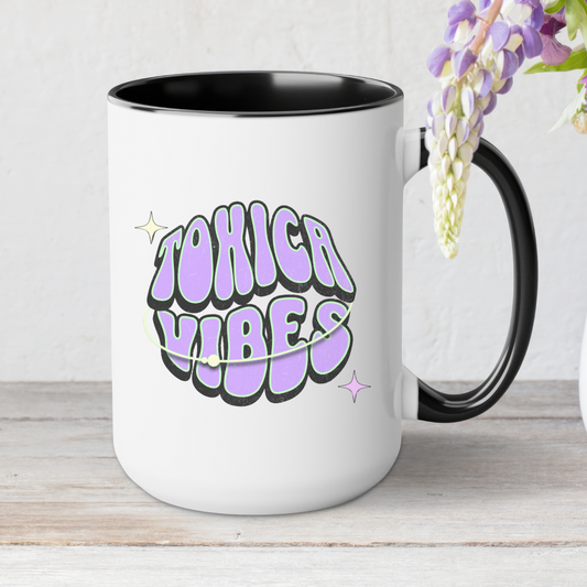 Toxica Vibes Mug – 15oz Cafesito Mug | Cute pero Intensa ☕💜✨