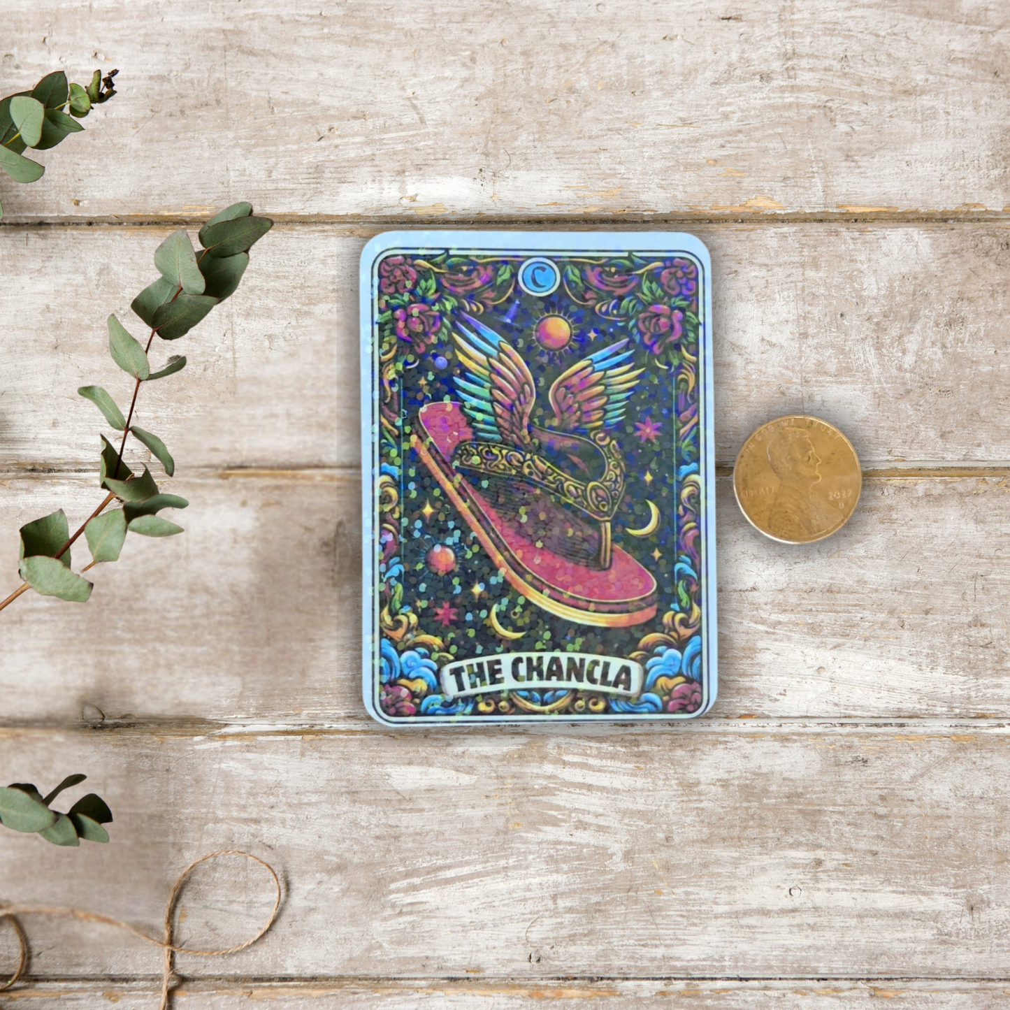 The Chancla – Holographic Sticker | Cultura, Magia y Amenaza Voladora ✨👡