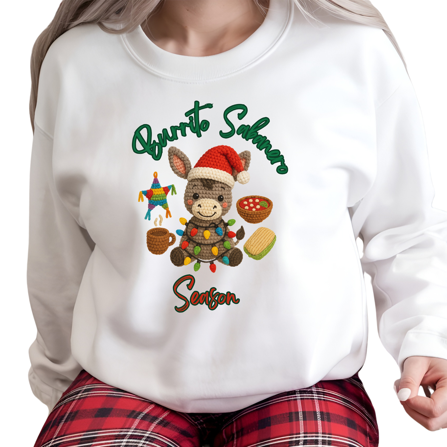 Burrito Sabanero Season Crewneck – Funny Latino Christmas Sweatshirt | Mexican Holiday Graphic Pullover