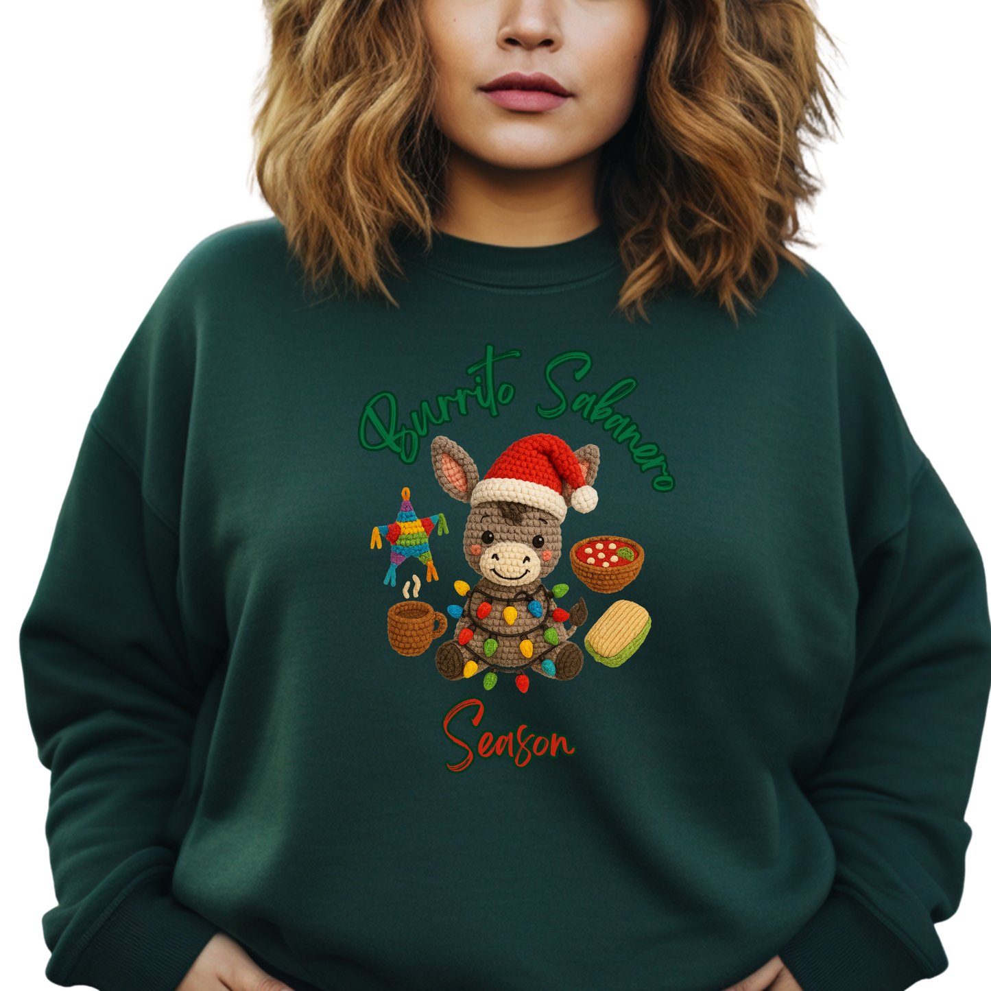 Burrito Sabanero Season Crewneck – Funny Latino Christmas Sweatshirt | Mexican Holiday Graphic Pullover