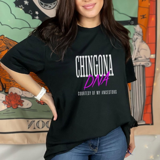 Chingona DNA Graphic Tee - Latina Power & Strength | Camiseta Poderosa