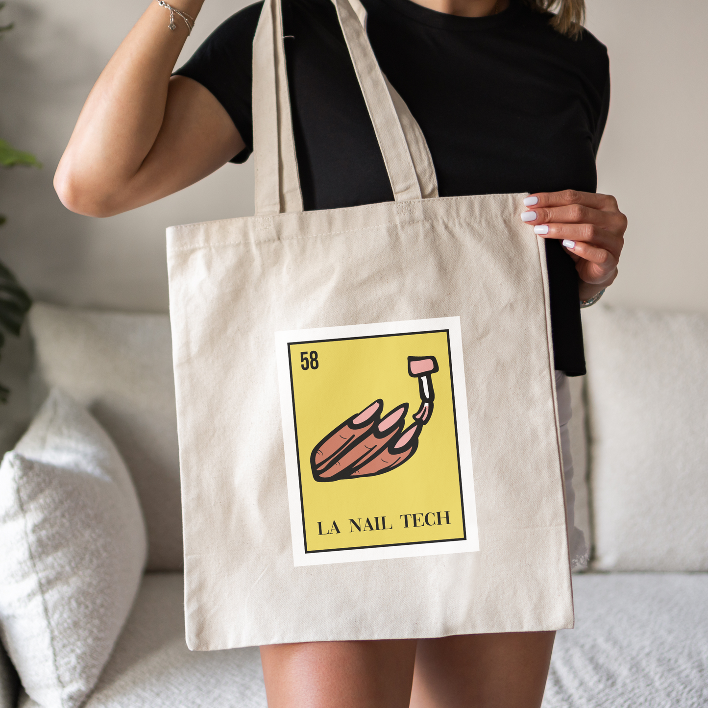 Nail Tech Lotería Tote Bag | Bolsa Tote de Lotería para Manicuristas