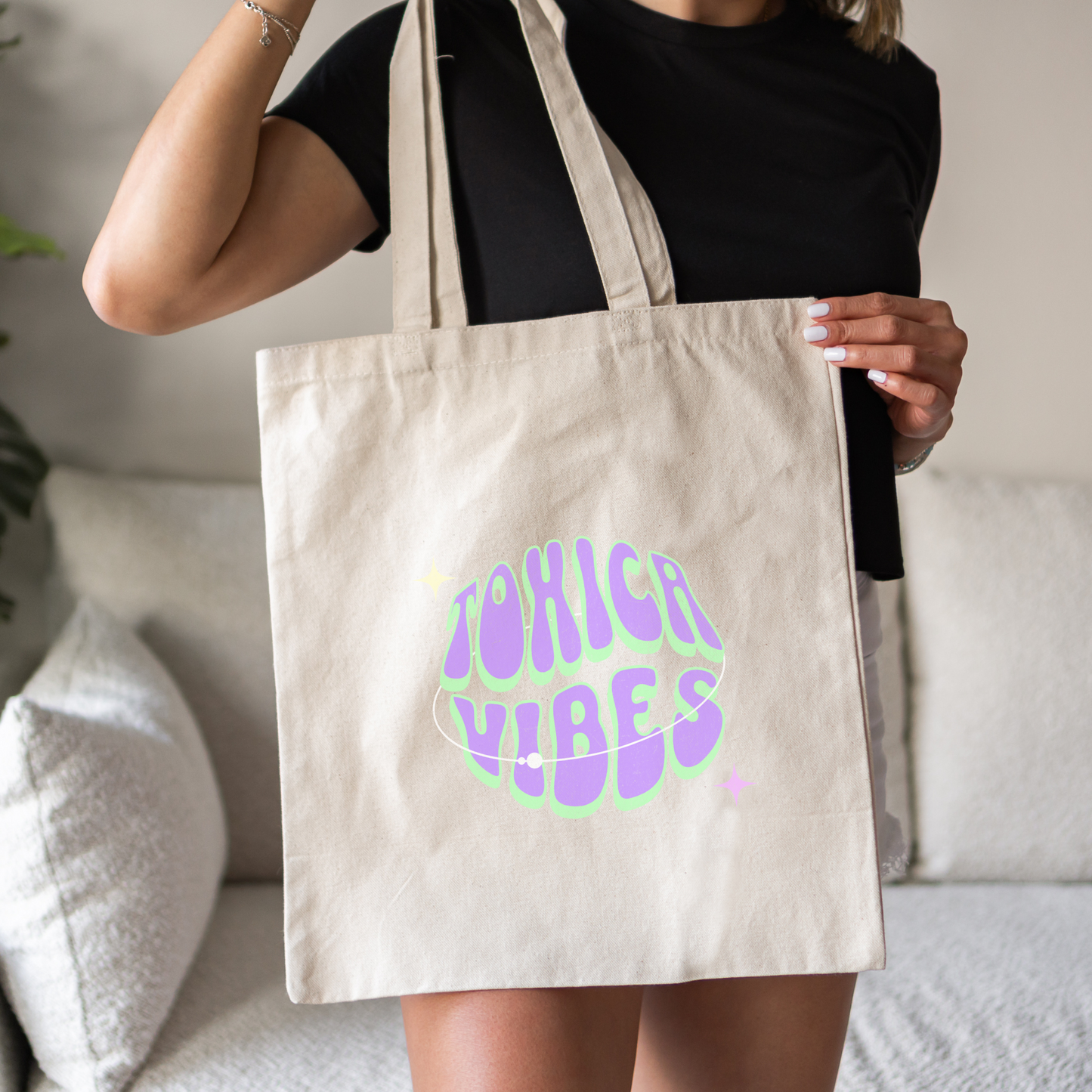 Tóxica Vibes Tote Bag - Funny & Bold Latina Bag | Bolsa Divertida con Actitud