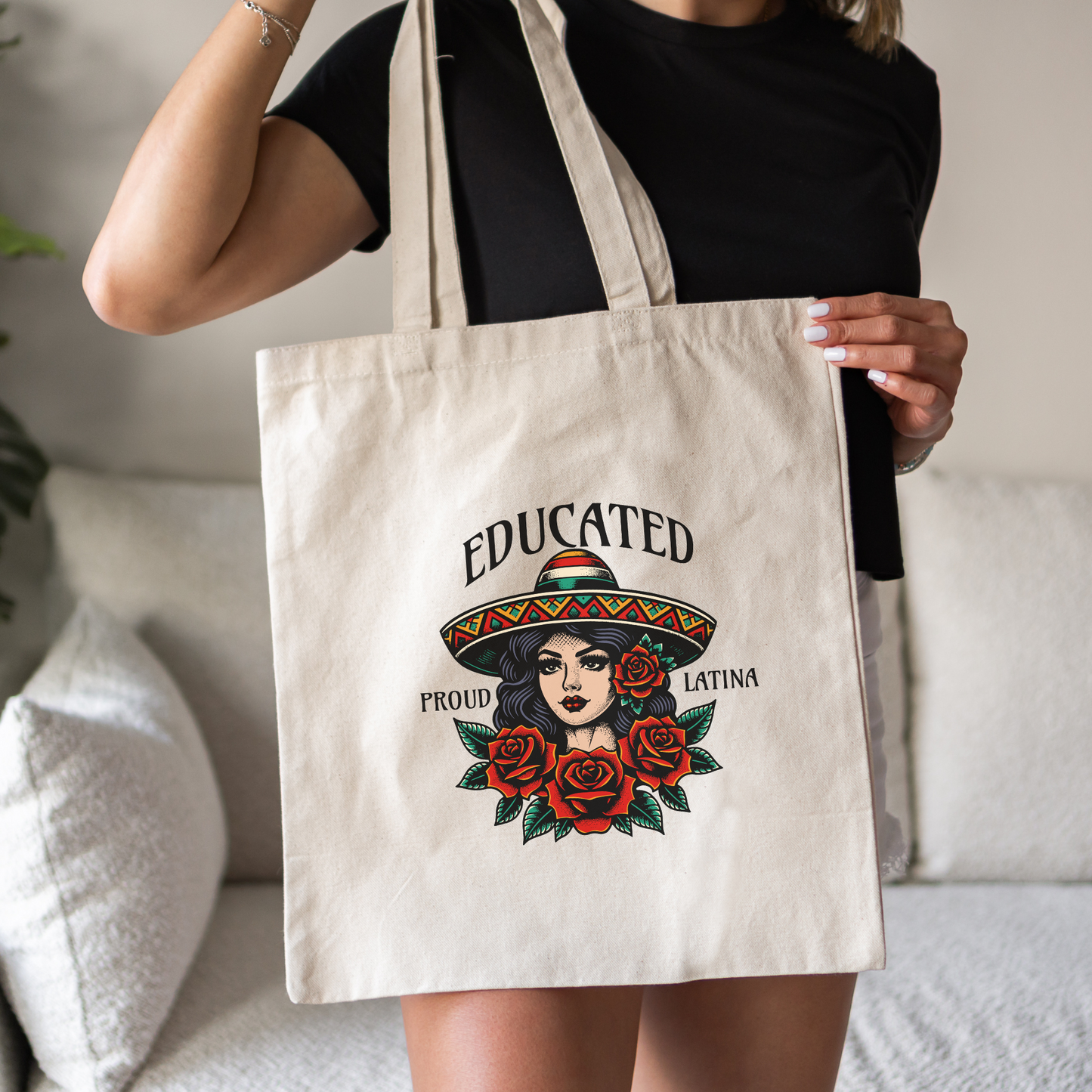 Educated Latina Tote Bag – Smart, Bold & Proud