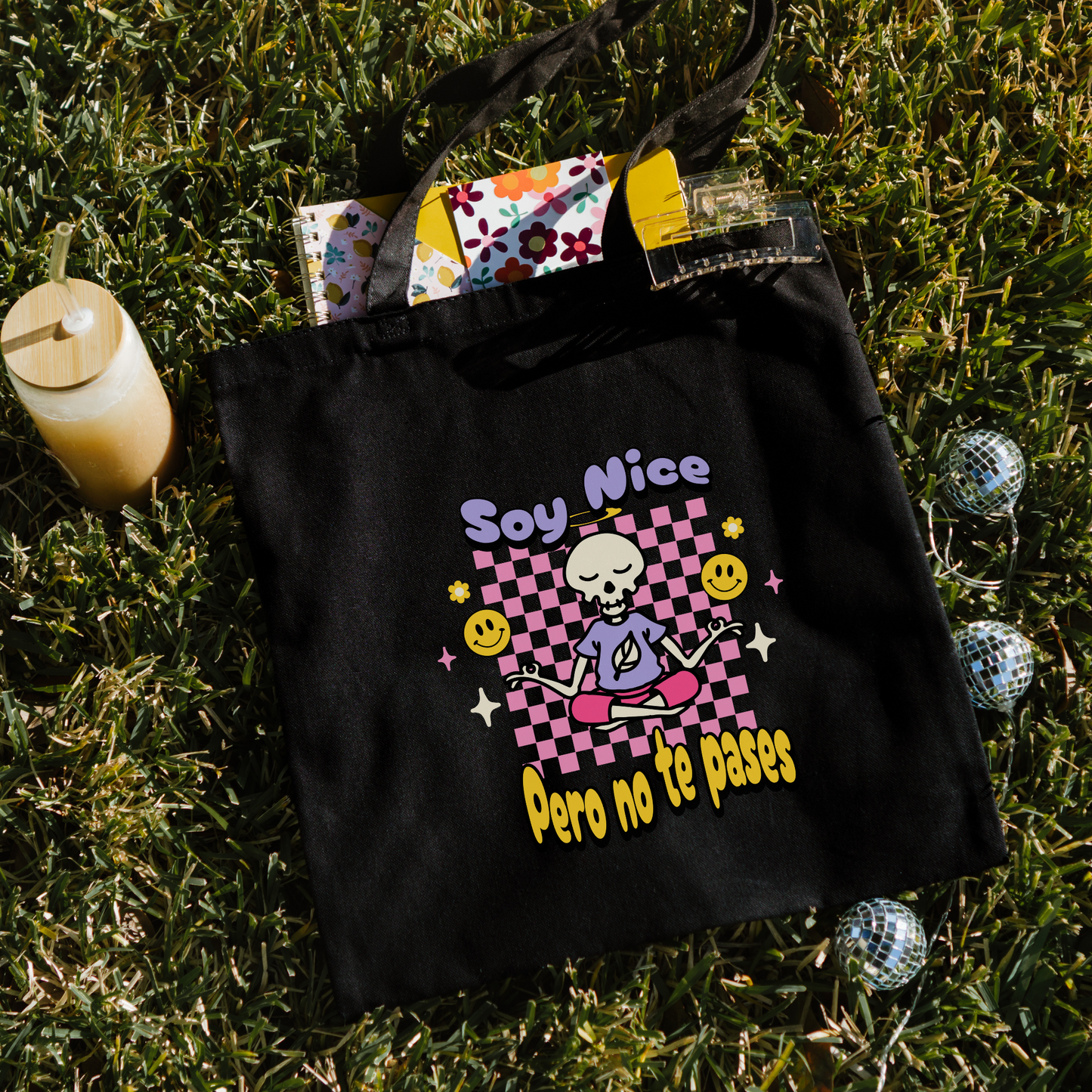 Soy Nice Pero No Te Pases Tote Bag - Funny & Sassy Latina Bag | Bolsa Divertida y con Actitud
