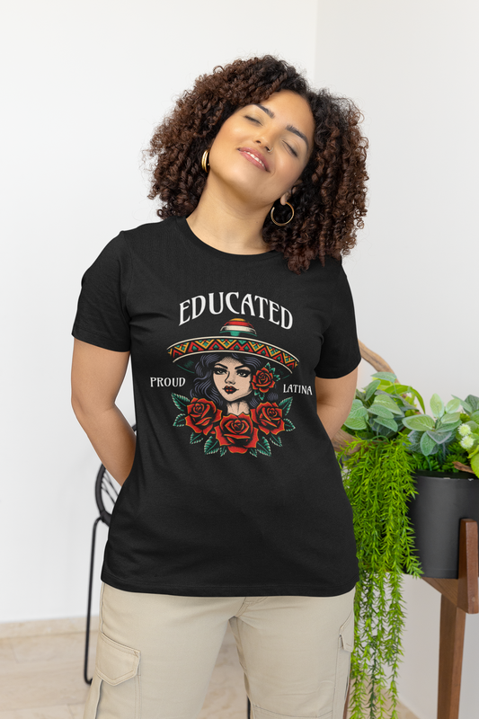 Educated Latina Graphic Tee - Smart, Strong & Proud | Camiseta de Orgullo y Empoderamiento